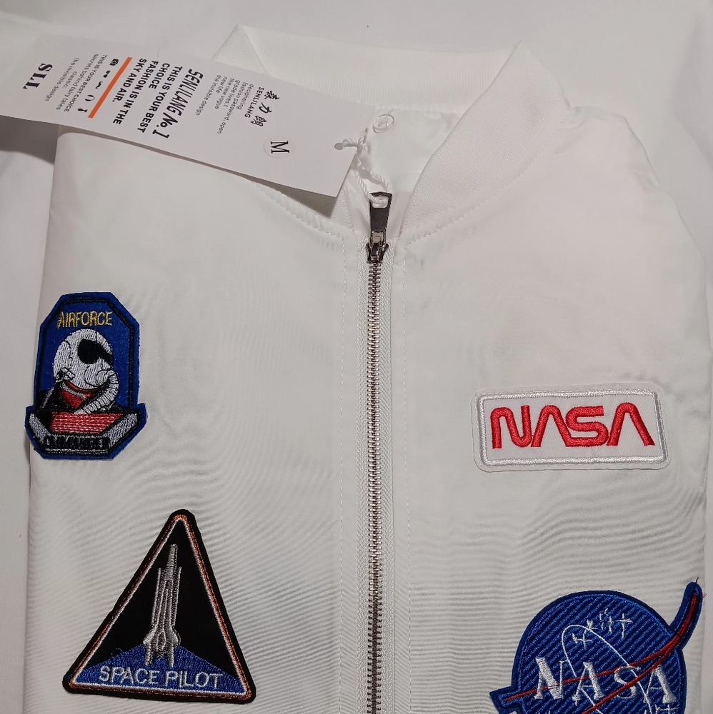 NASA White Bomber Jacket